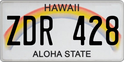 HI license plate ZDR428