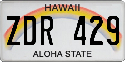 HI license plate ZDR429