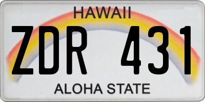HI license plate ZDR431