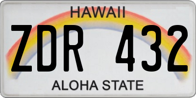 HI license plate ZDR432