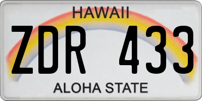 HI license plate ZDR433
