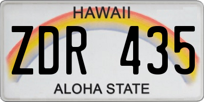 HI license plate ZDR435