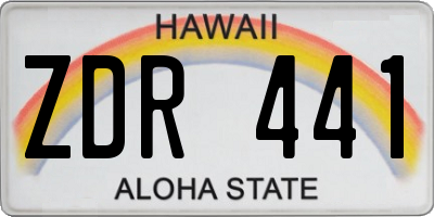 HI license plate ZDR441