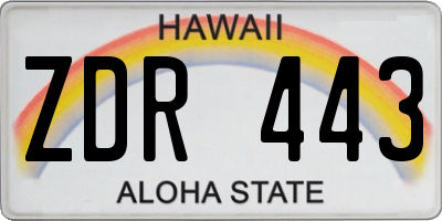 HI license plate ZDR443