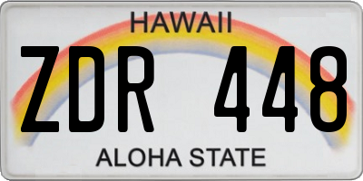 HI license plate ZDR448