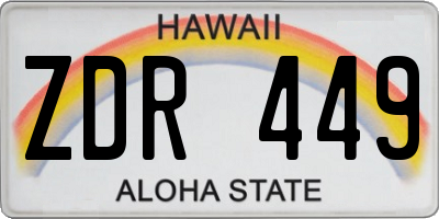 HI license plate ZDR449