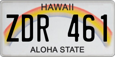 HI license plate ZDR461