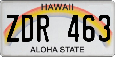 HI license plate ZDR463