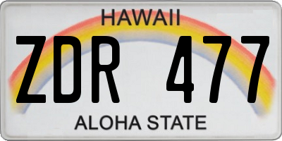 HI license plate ZDR477