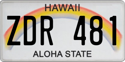 HI license plate ZDR481