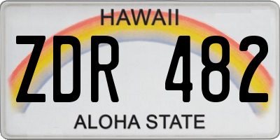 HI license plate ZDR482
