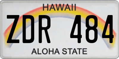 HI license plate ZDR484