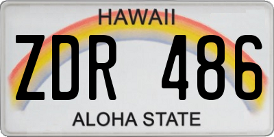 HI license plate ZDR486