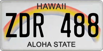 HI license plate ZDR488