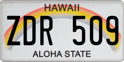 HI license plate ZDR509