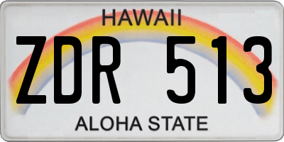 HI license plate ZDR513