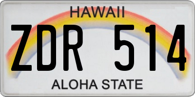HI license plate ZDR514