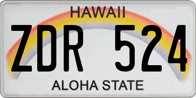 HI license plate ZDR524