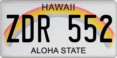 HI license plate ZDR552