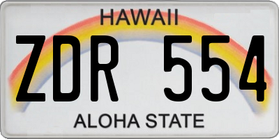 HI license plate ZDR554