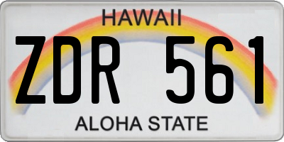 HI license plate ZDR561