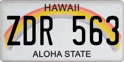 HI license plate ZDR563