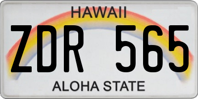 HI license plate ZDR565