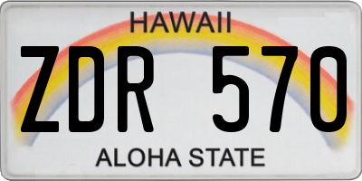 HI license plate ZDR570