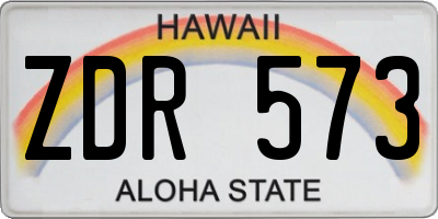 HI license plate ZDR573