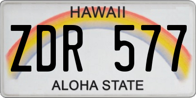 HI license plate ZDR577