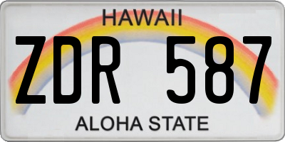 HI license plate ZDR587