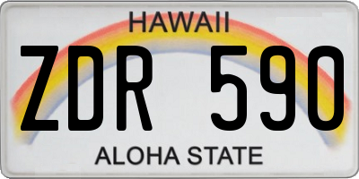 HI license plate ZDR590