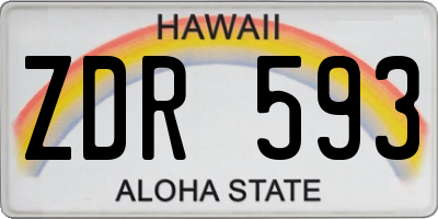 HI license plate ZDR593
