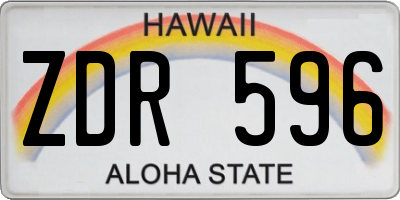 HI license plate ZDR596