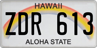 HI license plate ZDR613