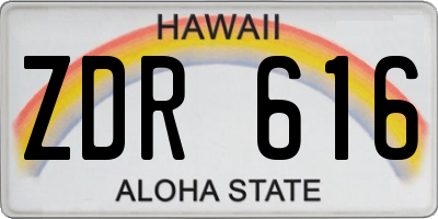 HI license plate ZDR616