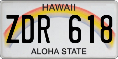 HI license plate ZDR618