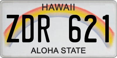 HI license plate ZDR621