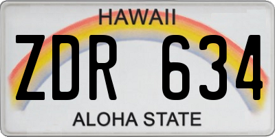 HI license plate ZDR634