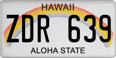 HI license plate ZDR639