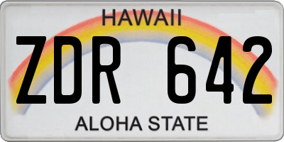 HI license plate ZDR642