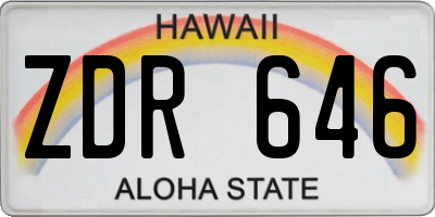 HI license plate ZDR646