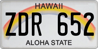 HI license plate ZDR652