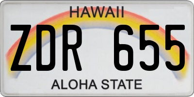 HI license plate ZDR655