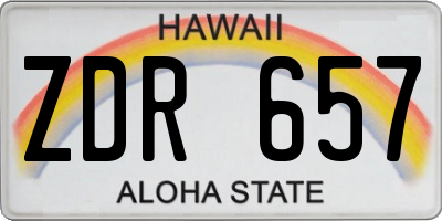 HI license plate ZDR657