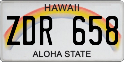 HI license plate ZDR658