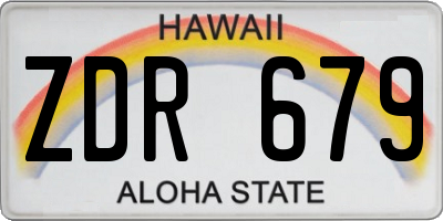 HI license plate ZDR679