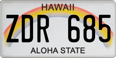 HI license plate ZDR685