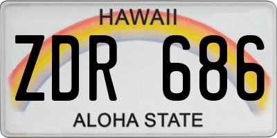 HI license plate ZDR686