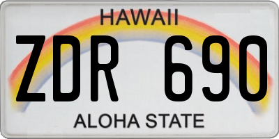 HI license plate ZDR690